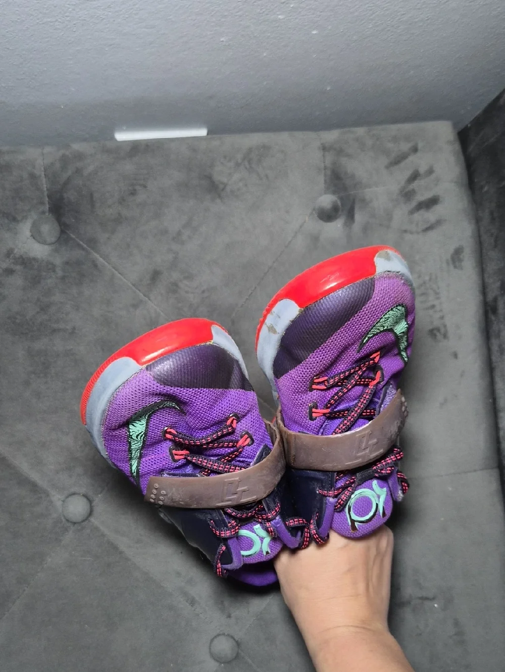 Nike KD Purple Basketball Sneakers with Mint Swoosh 3Y